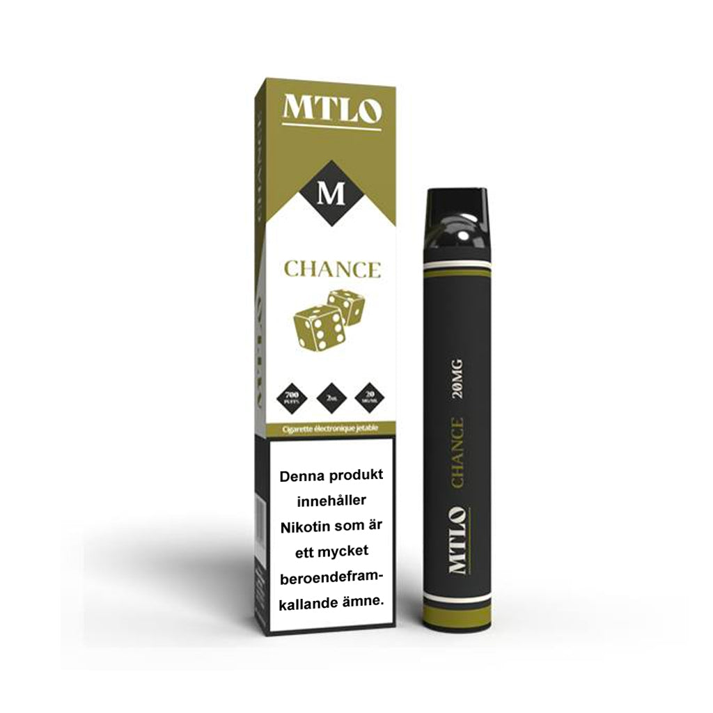 Chance Medium Tobak, engångscigarett 700 bloss, 20mg nikotin