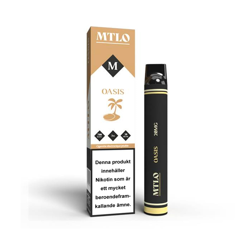 Oasis Tobak, disposable e-cigarett, 20mg nikotin