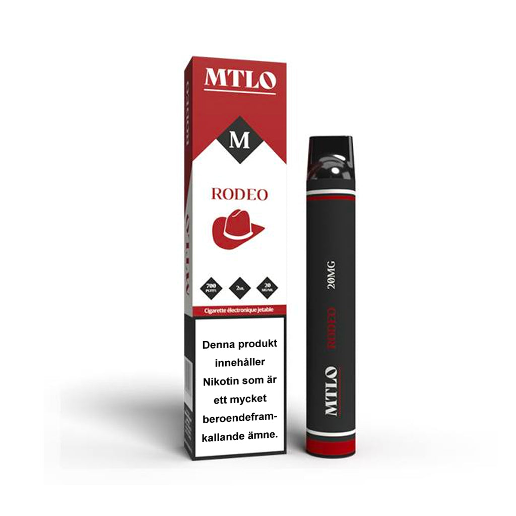 Red Rodeo Tobak, disposable e-cigarett, 20mg nikotin