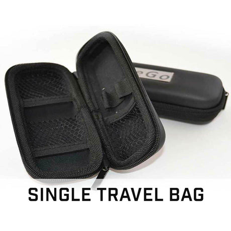 Black travel bag with room for one EGO size e-cigarette - Electrocigarette