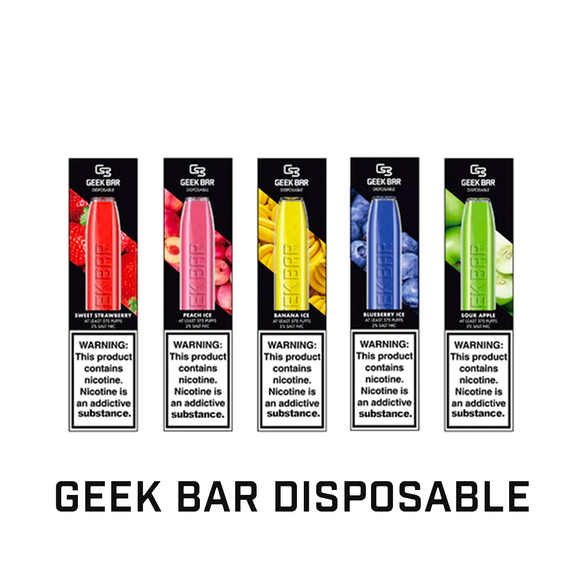 Geek Bar, Sour Apple, engångscigarett 600 puffar, 20mg nikotin